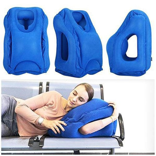 Coussin d'air gonflable pour voyage, sieste, appui-tête, bureau, avion.